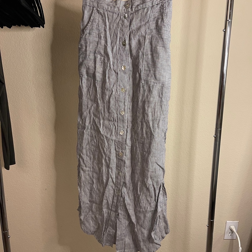 Boho long button down skirt with pockets